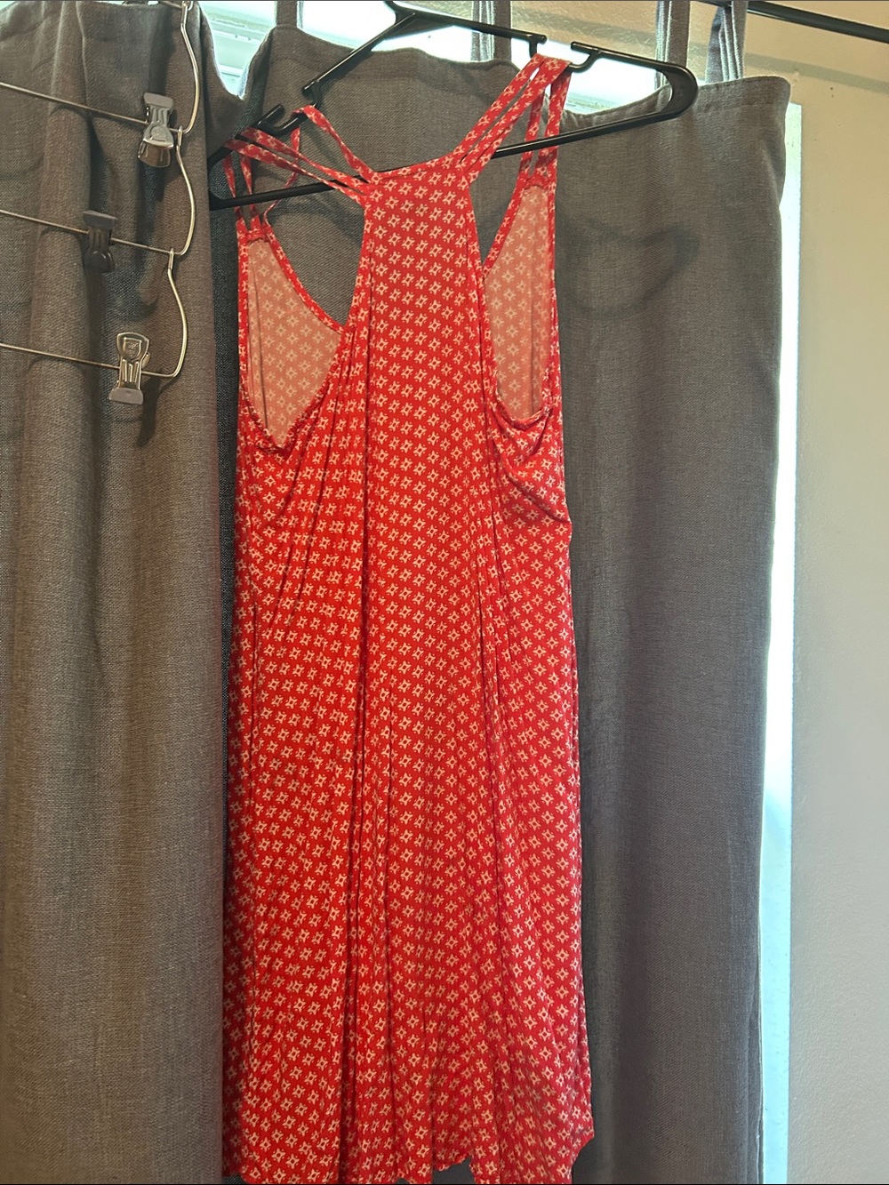 GAP Red Patterned Racerback Mini Dress - Picture 3 of 5